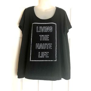 Living the Haute Life Black Graphic Tee - Women size 4